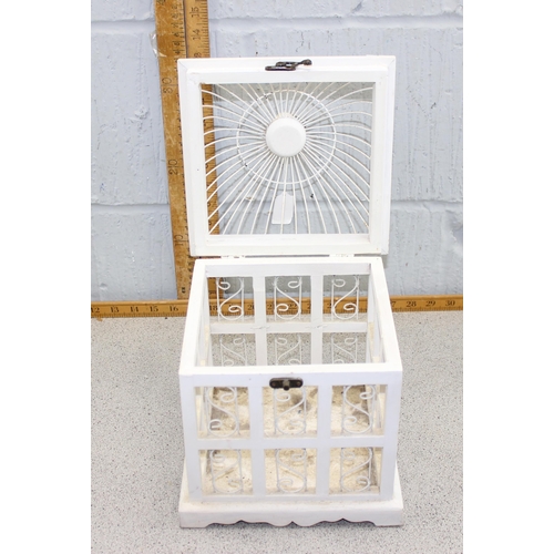 339 - A vintage style wooden and wirework birdcage