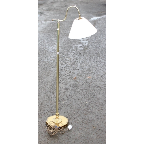 251 - Brass standard lamp with shade