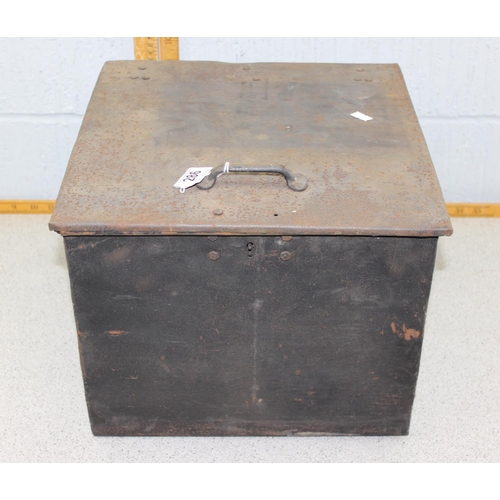 286 - An antique metal strong box