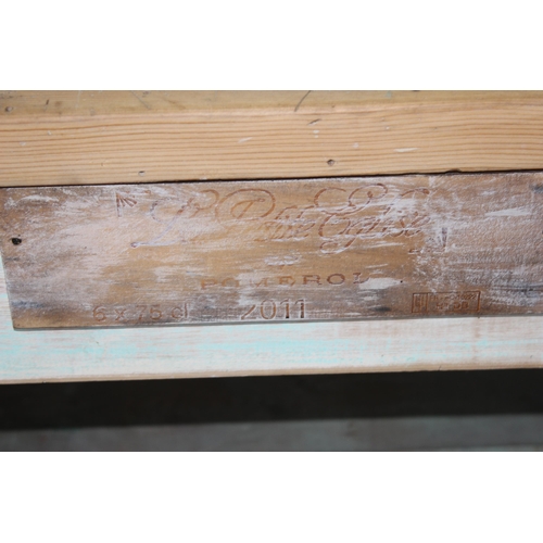 22 - Rustic pine workbench, approx 155cm wide