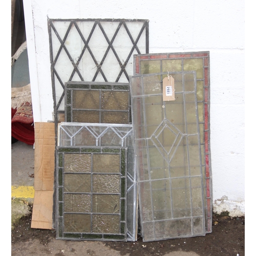 1894 - Qty of stain glass & lead lined glass windows