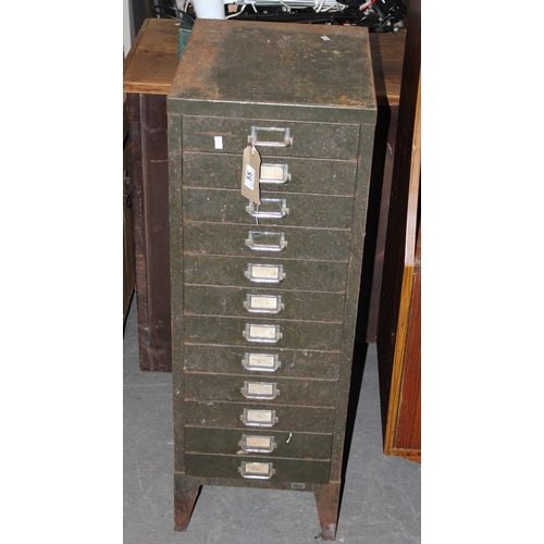 55 - A vintage Bisley style metal 12 drawer cabinet