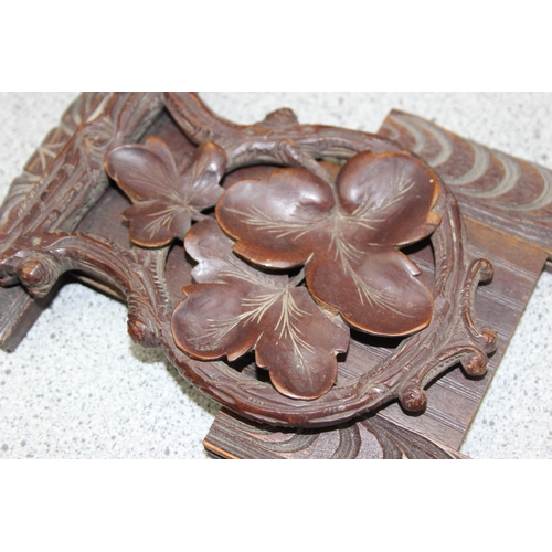 1901 - Wooden sewing box, carved letter rack and folding book slide