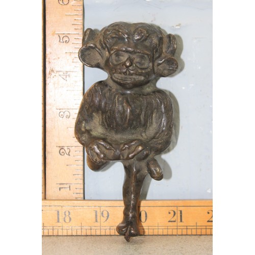 80A - Of military interest, an antique silver plate on copper model of the Lincoln Imp, unknown use but we... 