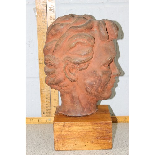 110A - 1950’s terracotta sculpture of a mans head, German.