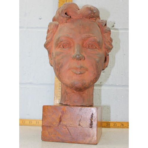 110A - 1950’s terracotta sculpture of a mans head, German.