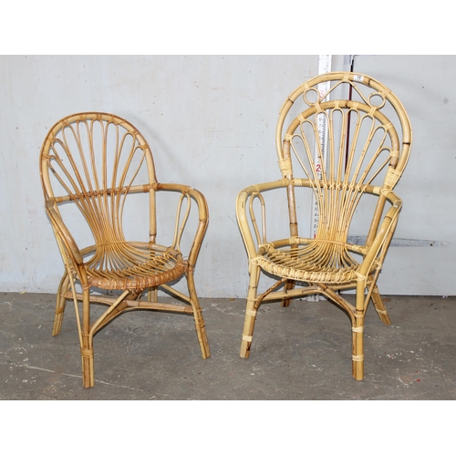 19 - 2 vintage bamboo chairs, possibly by Bruna Boho of Italy