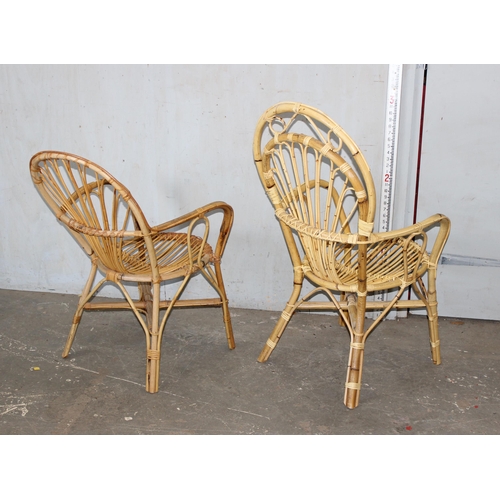 19 - 2 vintage bamboo chairs, possibly by Bruna Boho of Italy