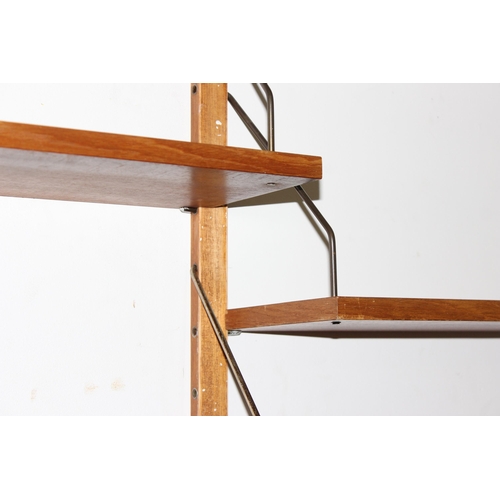 21 - A retro vintage modular wall mounted shelving unit believed to be Danish by Poul Cadovius for Cado