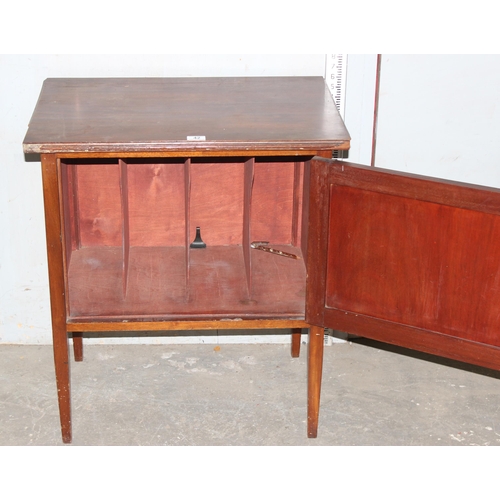 42 - Vintage mahogany record storage cabinet, approx 70cm wide