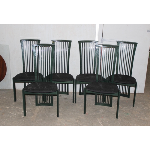 45 - Set of 6 retro black high back chairs by Pietro Costantini of Italy