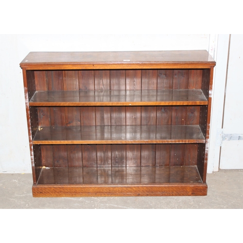 51 - Oak & mahogany bookcase, approx 105cm wide