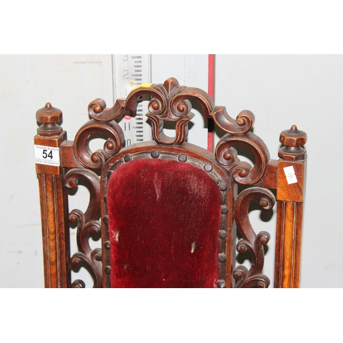 54 - 2 antique chairs to include a Georgian Hepplewhite style carver with tapestry seat