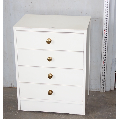 78 - Retro white painted 4 drawer chest of drawers