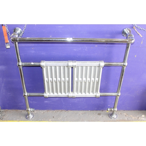 90 - Chrome heated towel rail radiator