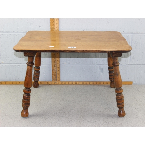 64 - Small oak side table by F.D Welters of High Wycombe, possibly for military campaign