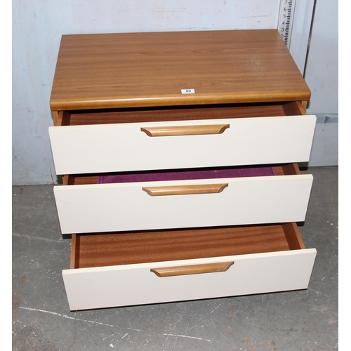 80 - A retro white 3 drawer chest of drawers