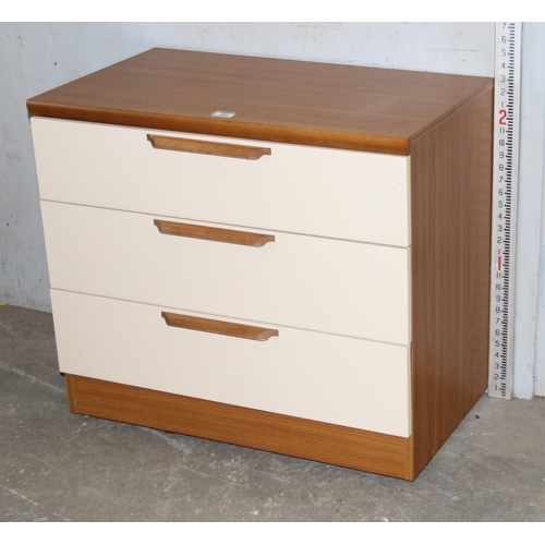 80 - A retro white 3 drawer chest of drawers