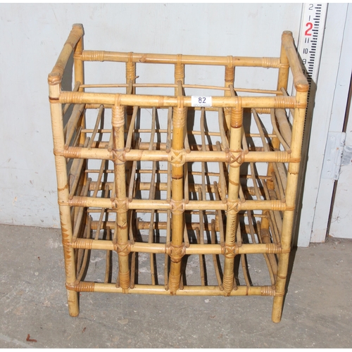 82 - A vintage bamboo wine rack