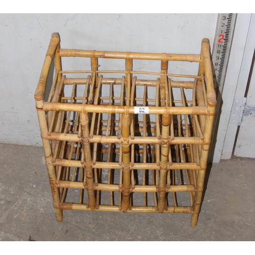 82 - A vintage bamboo wine rack