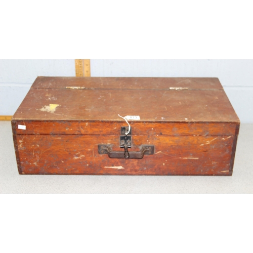 873 - Vintage carpenters case with contents to include Spear & Jackson