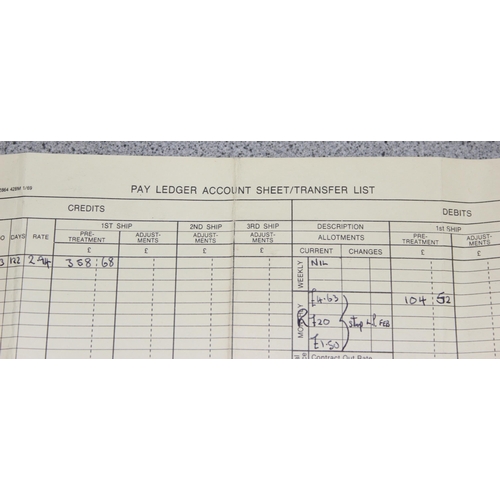 1427 - 1972 Royal Navy HMS Norfolk pay ledger book page