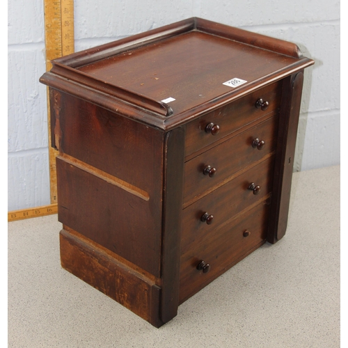 286 - Antique mahogany 4 drawer table top collectors cabinet