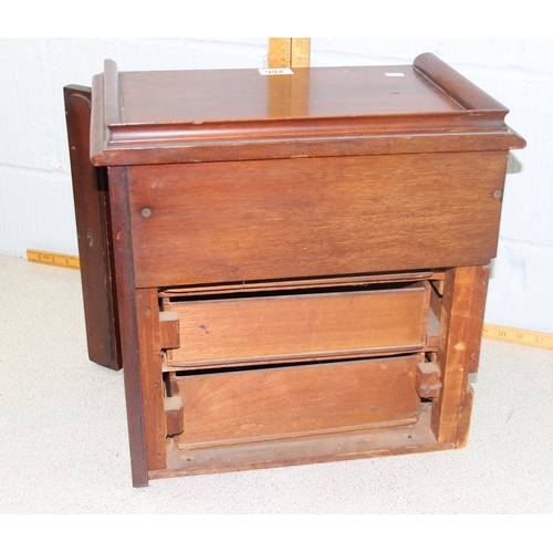 286 - Antique mahogany 4 drawer table top collectors cabinet