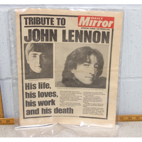 652 - Qty of John Lennon related items to inc a clock etc