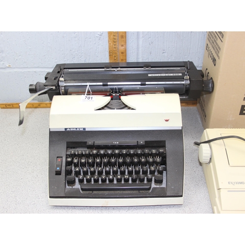 701 - Vintage Adler Universal 200 typewriter and a Silver Reed portable in box (2)