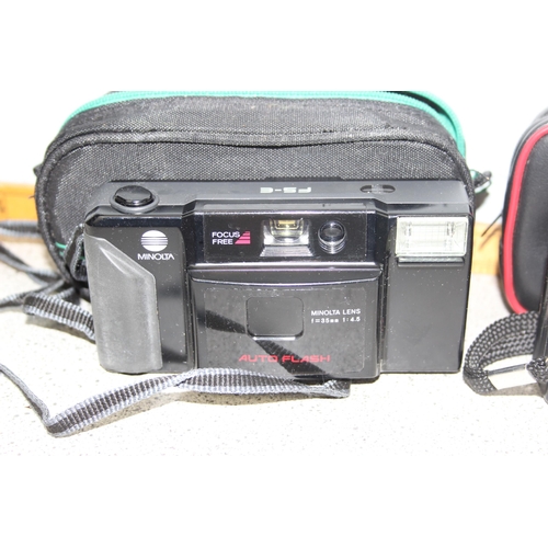 704 - Roberts DAB radio, another radio and 3 vintage cameras