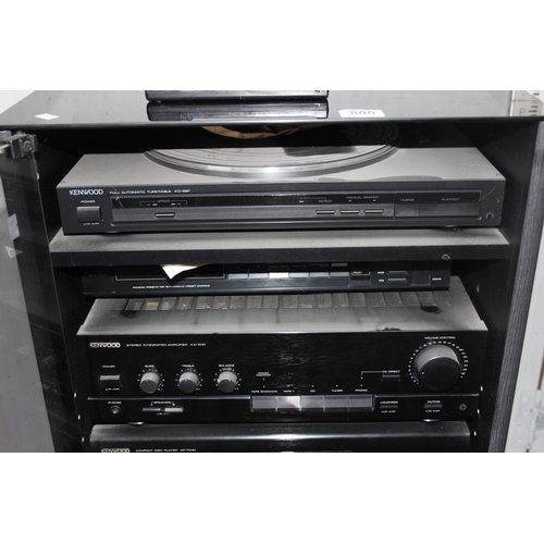 800 - Kenwood hi-fi stack in cabinet