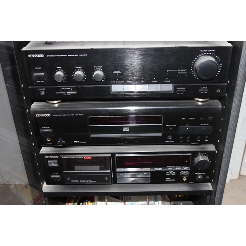 800 - Kenwood hi-fi stack in cabinet