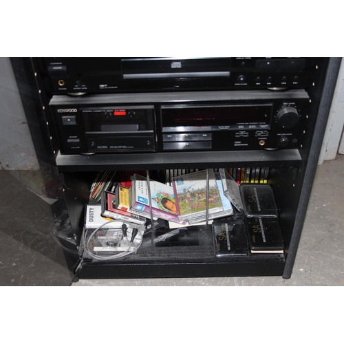 800 - Kenwood hi-fi stack in cabinet