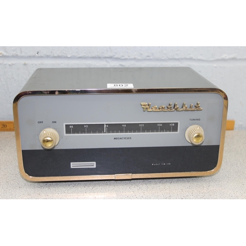 802 - A vintage Heathkit FM-4U tuner and a vintage Phillips radio (2)