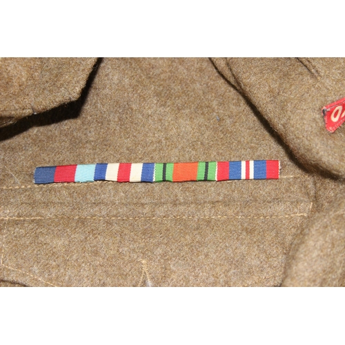 1401 - 1940 pattern Oxford & Bucks Light Infantry (OBLI) Battledress with original insignia, 1946 dated