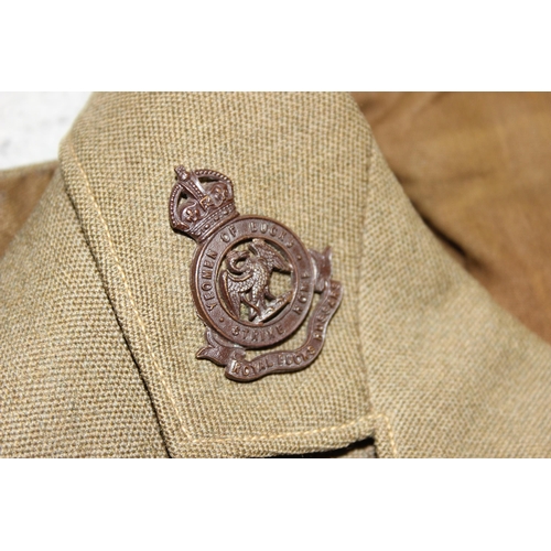 1403 - Interwar/WWII Royal Buckinghamshire Hussars Yeomanry Captain's tunic complete with collar dogs