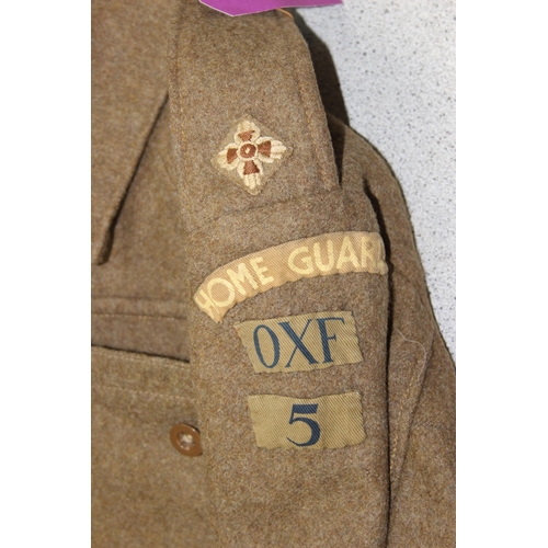 1405 - 1940 pattern dated 1941 battledress, trousers and cap to Oxford Home Guard, cap 1940, trousers 1941,... 