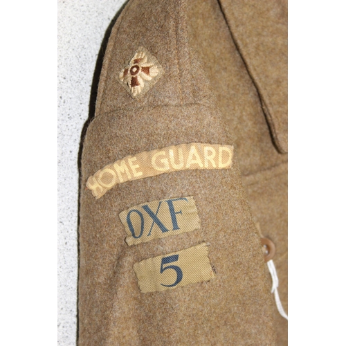 1405 - 1940 pattern dated 1941 battledress, trousers and cap to Oxford Home Guard, cap 1940, trousers 1941,... 