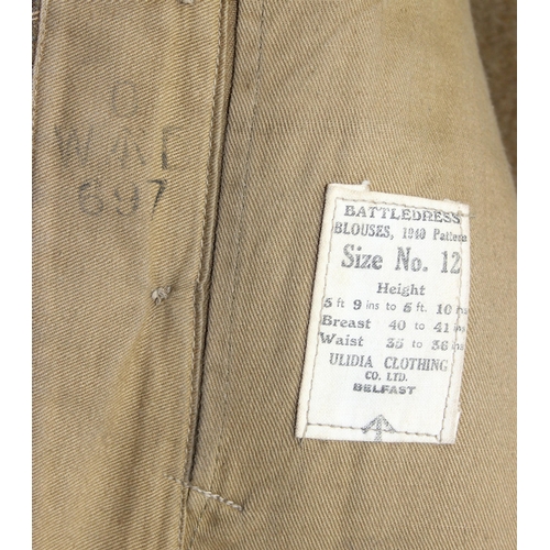 1405 - 1940 pattern dated 1941 battledress, trousers and cap to Oxford Home Guard, cap 1940, trousers 1941,... 