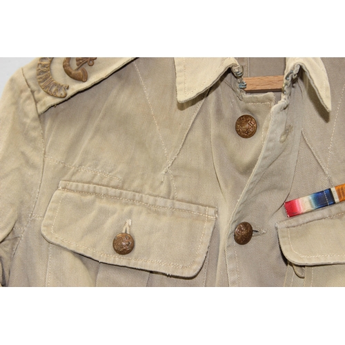 1407 - WWI tropical tunic to Warrant Officer W. J. Webb. Including paperwork proving service and original b... 