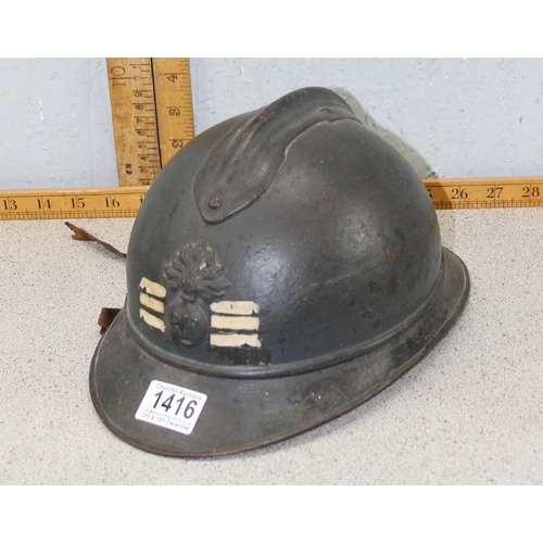 1416 - WWI French Officer's Adrian helmet, high rank