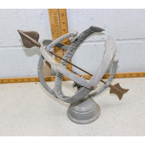 332 - Armillary sphere type sundial globe