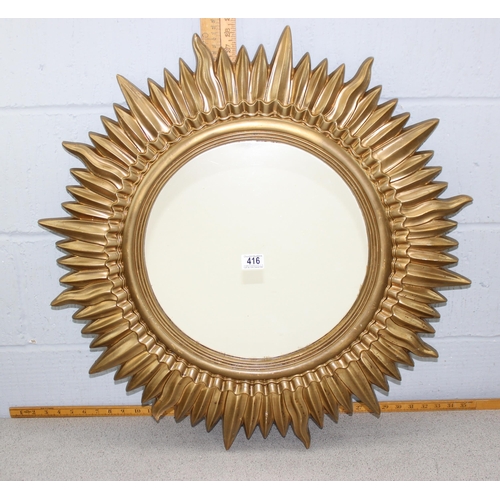 416 - Retro style Sunburst wall mirror