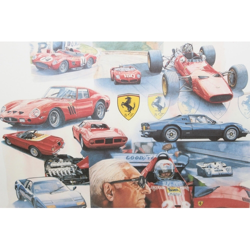 420 - Signed limited edition Ferrari print, framed and glazed