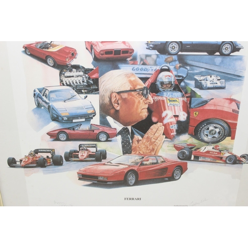 420 - Signed limited edition Ferrari print, framed and glazed