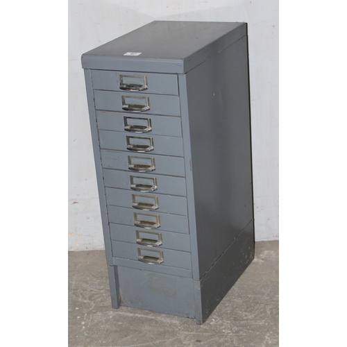 97 - A 10 drawer Bisley type filing cabinet, grey