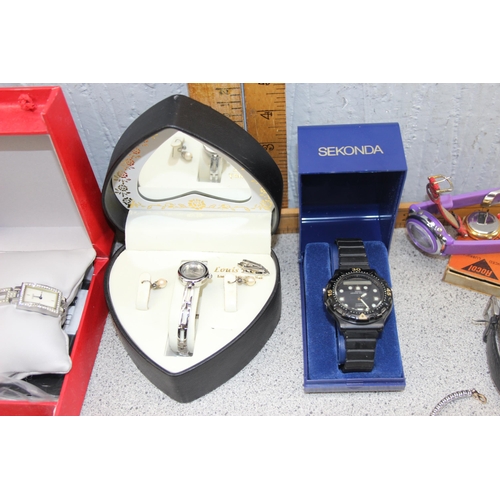 1306 - Qty of assorted vintage and later watches etc