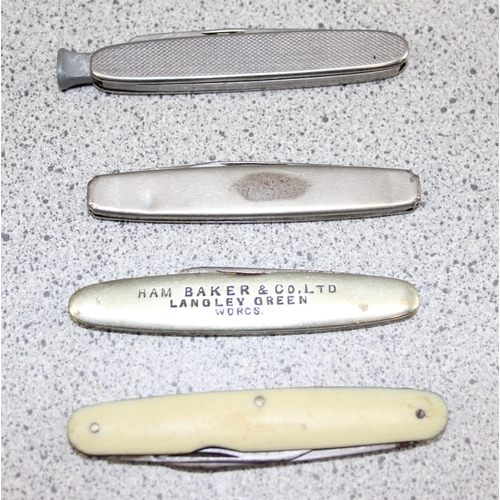 1429 - 4 assorted vintage penknives, one with advertising