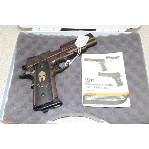 1430 - Sig Sauer Colt Molon Labe limited edition 1911 semi-automatic .177 CO2 air pistol with named grips, ... 